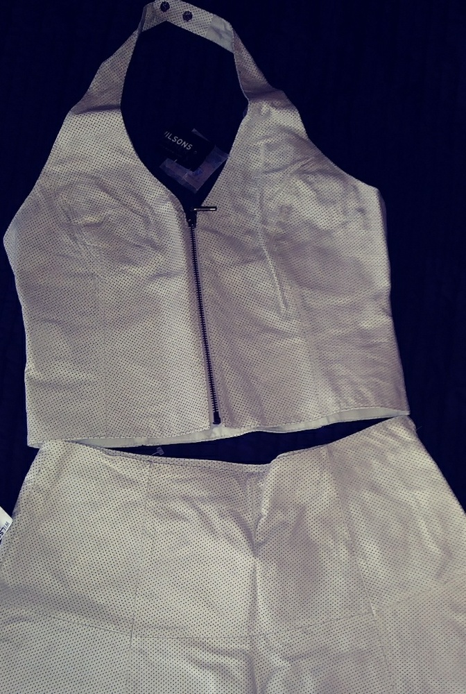 NWT Wilson's Leather Outfit Halter top and Skirt M
